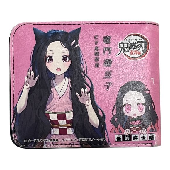 Demon Slayer Anime Wallet – Nezuko Kamado Pink Bifold with Zipper Pocket - Picture 2 of 7